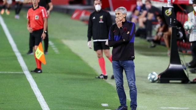 Quique Setién durante un partido /FCB