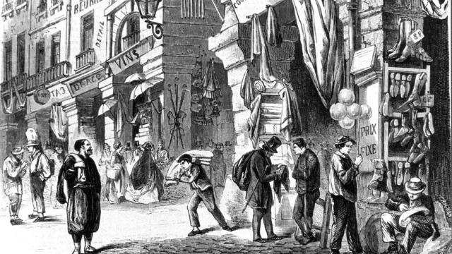 Un grabado antiguo de París en el que se engloba Gloria & el ocaso de los suburbios