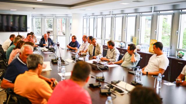 Una reunión de trabajo en la FCF con su presidente, Joan Soteras / Cedida