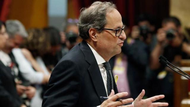 Quim Torra, presidente de la Generalitat de Cataluña, en el Parlamento autonómico / EFE