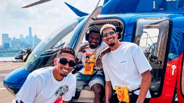 Ronald Araujo, Ansu Fati y Rapinha, en helicóptero sobre Nueva York / Cedida