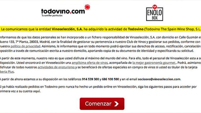 Vinoselección adquiere la actividad de Todovino / CG