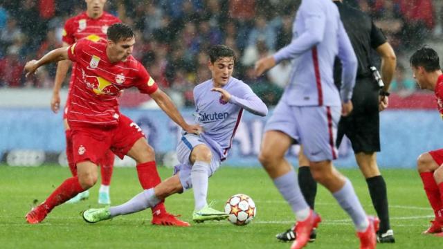 Pablo Paez Gavira, Gavi, en una acción durante la pre-temporada, conra el Salzburgo / FCB