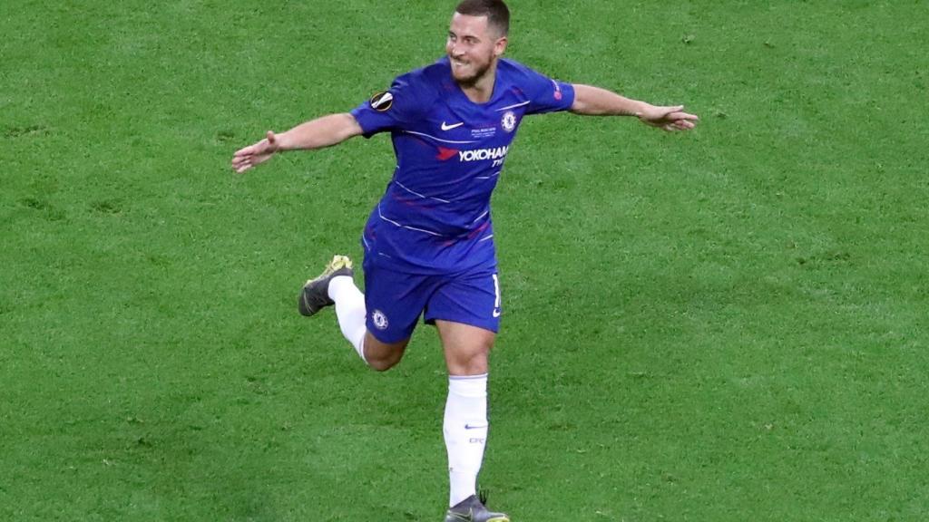 Eden Hazard celebra su cuarto gol en la final de la Europa League / EFE