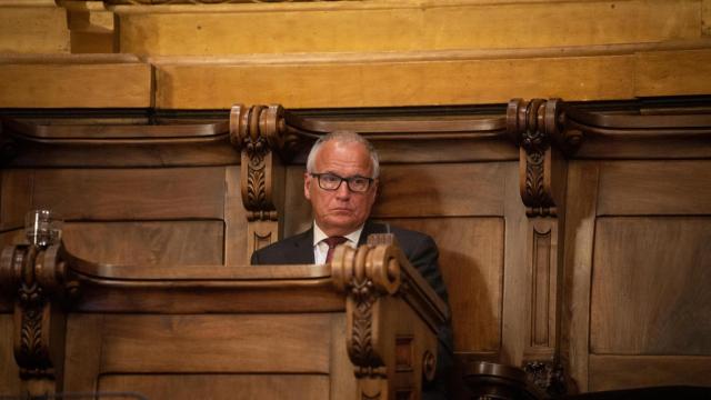 Josep Bou durante la primera sesión plenaria del Consejo Municipal del Ayuntamiento de Barcelona, a 26 de junio de 2020 / DAVID ZORRAKINO - EUROPA PRESS