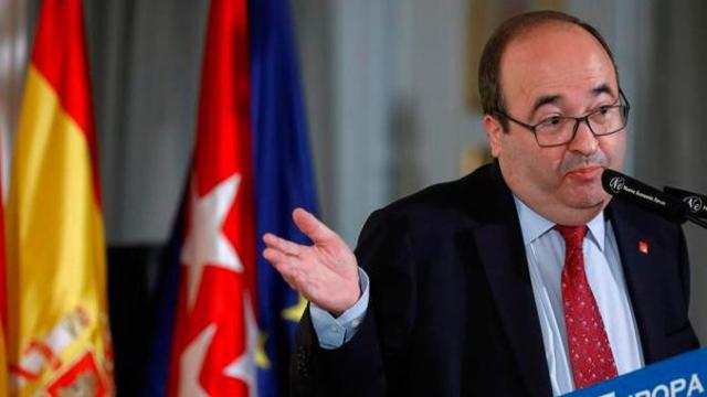 El líder del PSC, Miquel Iceta, en el desayuno informativo del Foro Nueva Economía en Madrid / EFE