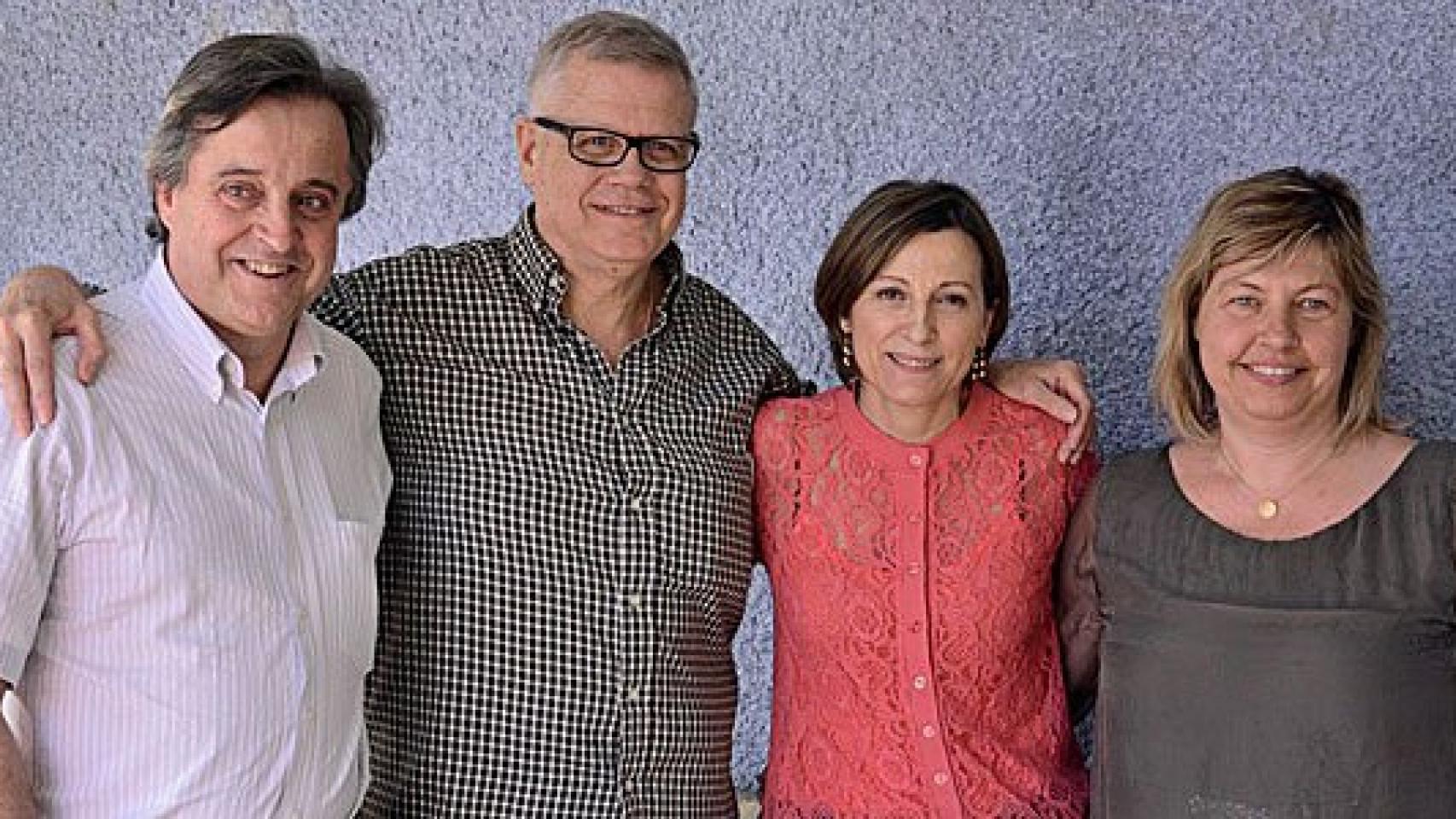 De izquierda a derecha: el secretario de la ANC, Antoni Morral; el vicepresidente, Jaume Marfany; la presidenta, Carme Forcadell; y la tesorera, Núria Guillaumes