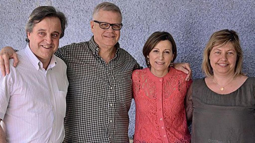 De izquierda a derecha: el secretario de la ANC, Antoni Morral; el vicepresidente, Jaume Marfany; la presidenta, Carme Forcadell; y la tesorera, Núria Guillaumes