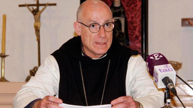 Octavi Vilà, abad del Monasterio de Poblet, durante una rueda de prensa / CG