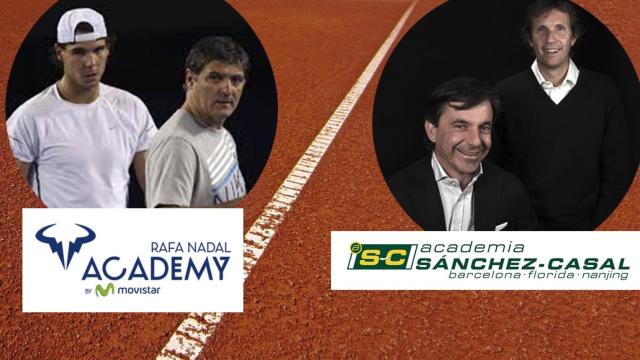 Las academias de los Nadal (izquierda) y de los Sánchez Vicario-Casal