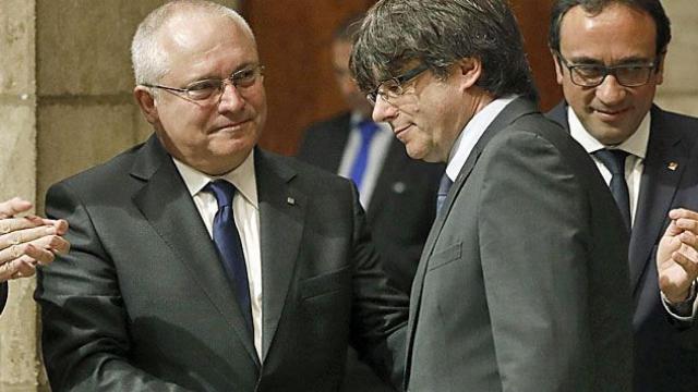 El 'exconseller' Lluís Puig y el 'expresident' de la Generalitat, Carles Puigdemont