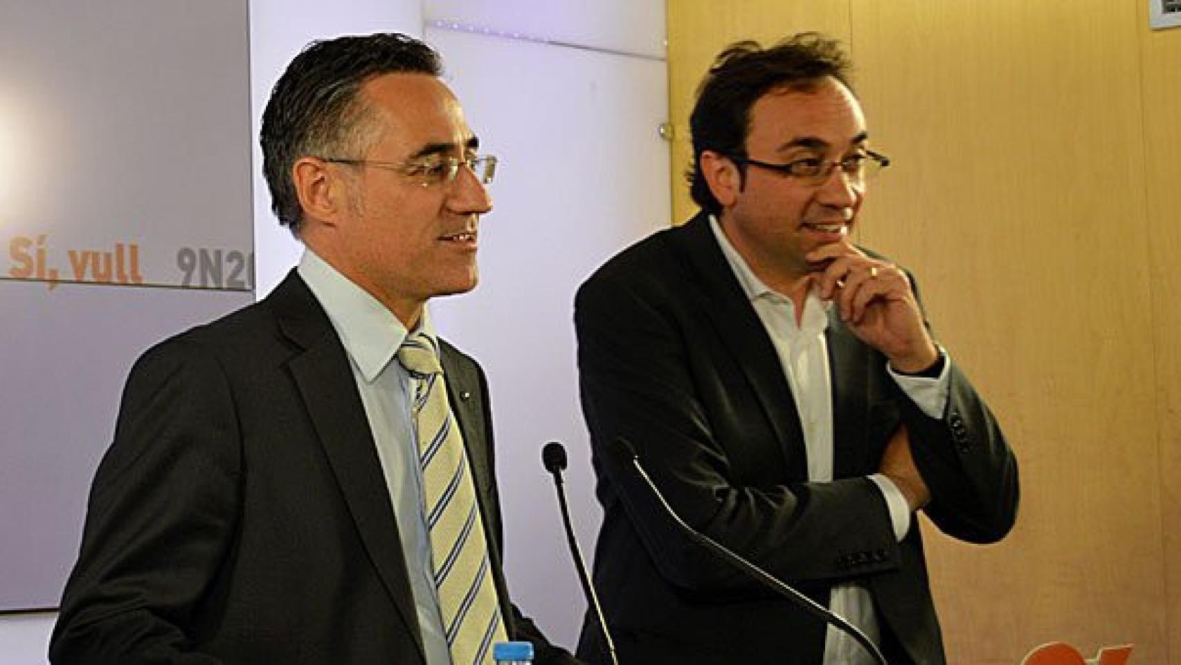 El eurodiputado Ramon Tremosa y el secretario de Organización de CDC, Josep Rull.