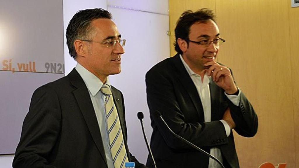 El eurodiputado Ramon Tremosa y el secretario de Organización de CDC, Josep Rull.