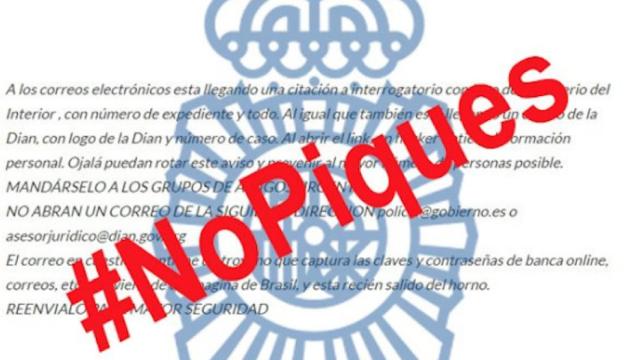 La Policía Nacional advierte de un nuevo virus que convoca a un interrogatorio / TWITTER