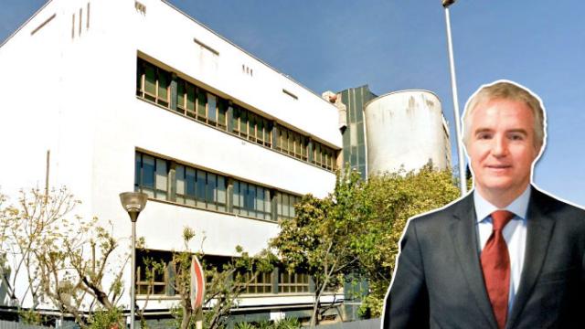 Ignacio Biosca, consejero delegado del laboratorio Reig Jofre, y la sede central de la compañía / FOTOMONTAJE DE CG
