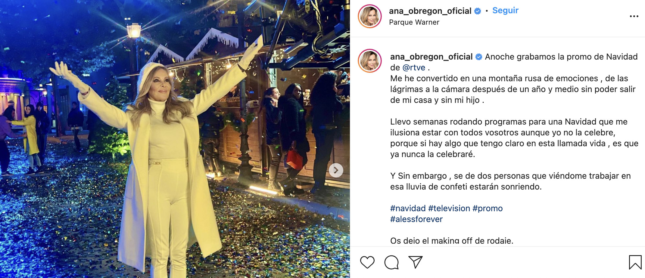 Publicación de Ana Obregón / INSTAGRAM