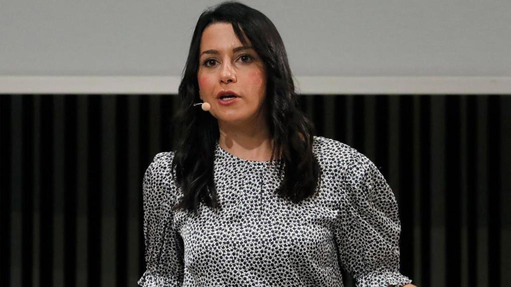 La presidenta de Ciudadanos, Inés Arrimadas, durante el acto celebrado en el Macba de Barcelona con motivo de sus 15 años como formación política
