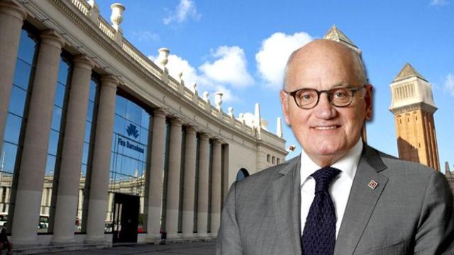 Carles Vilarrubi, consejero de Fira Barcelona hasta el próximo julio y una imagen del recinto de Montjuïc / FOTOMONTAJE DE CG