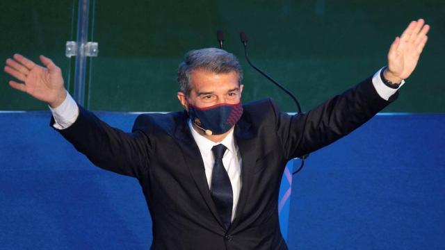 Joan Laporta, celebrando su victoria como presidente del Barça | FCB
