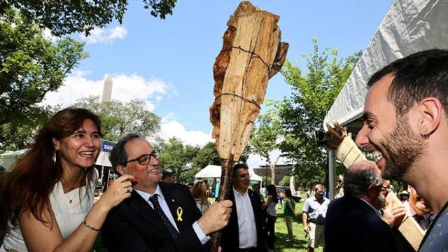 Quim Torra junto a la consellera de Cultura, Laura Borràs, en el festival Smithsonian / CEDIDA - GENERALITAT DE CATALUNYA