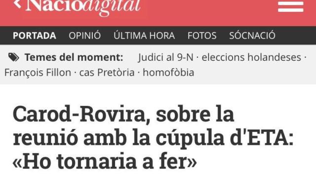 El título de la entrevista con Carod-Rovira
