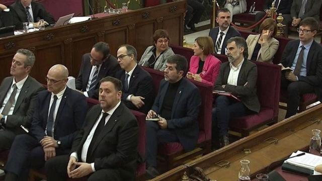 Los políticos catalanes independentistas que están siendo juzgados en el Supremo por su implicación en el 1-O, a la espera de sentencia / EFE