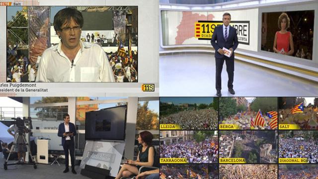 Despliegue de medios en TV3 con motivo de la Diada del 11 de septiembre / CG