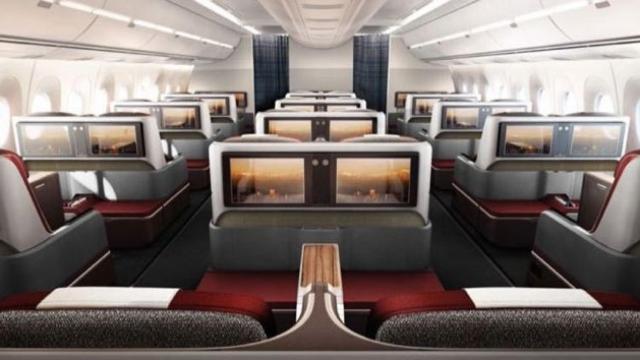 La sección Business Class de un avión de LATAM
