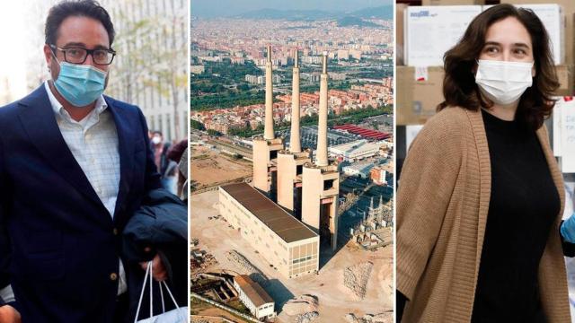 David Madí, las Tres Chimeneas del Besòs y Ada Colau, alcaldesa de Barcelona y presidenta del AMB / CG