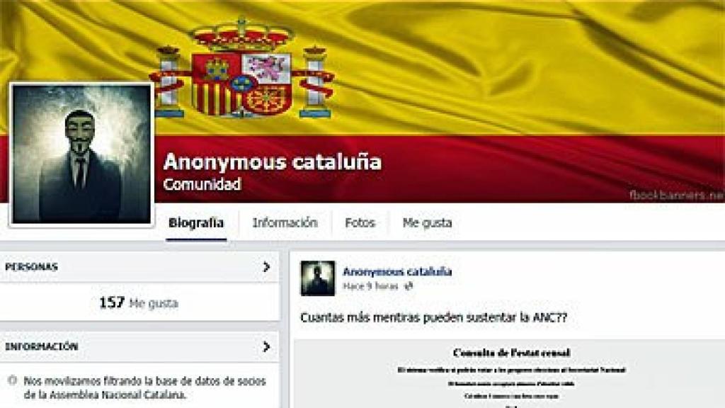 Cuenta anónima de Facebook en la que se han filtrado los datos de los asociados a la ANC