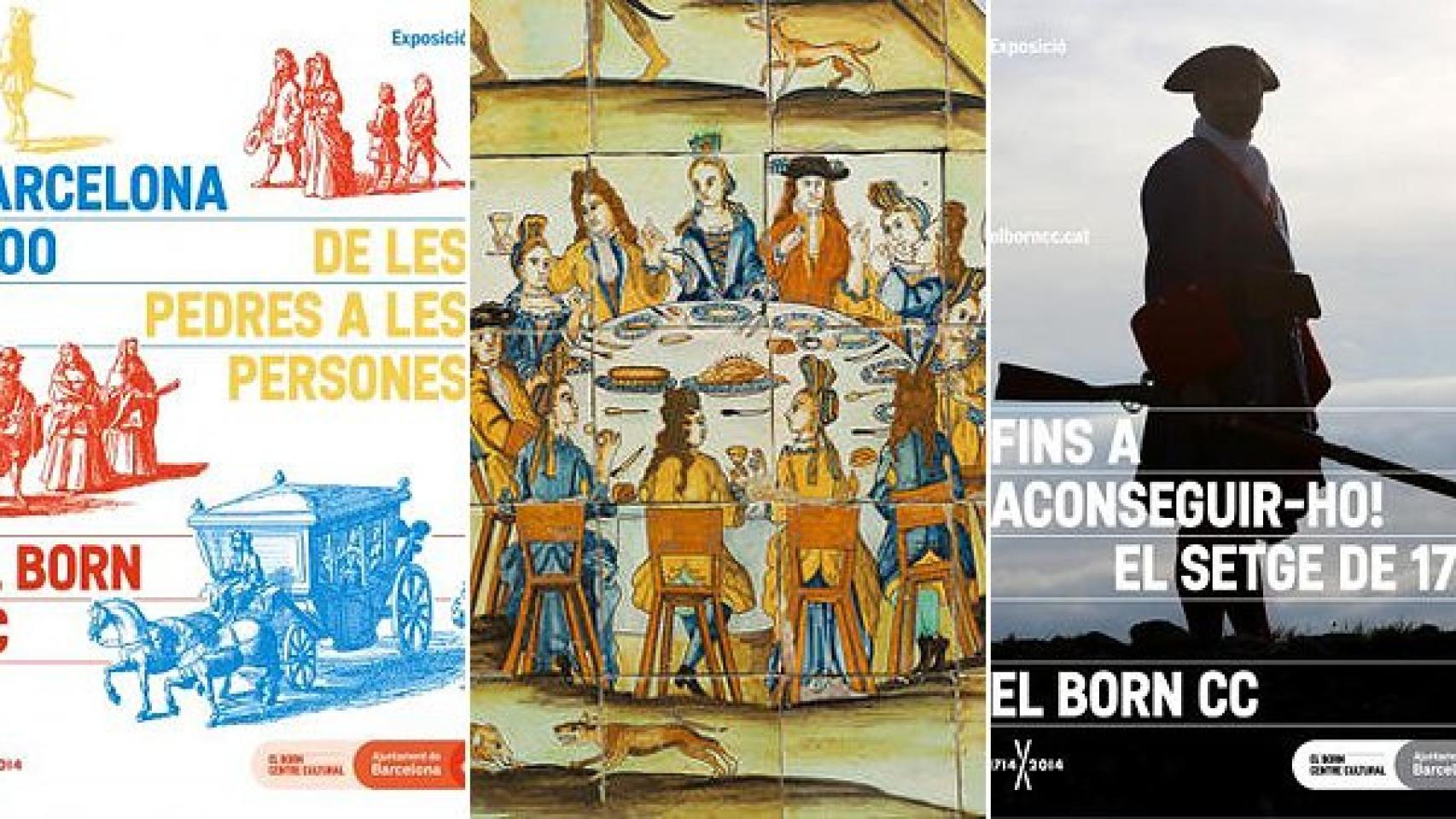 Carteles de las exposiciones, permanente y temporal, en el Centro Cultural del Borne