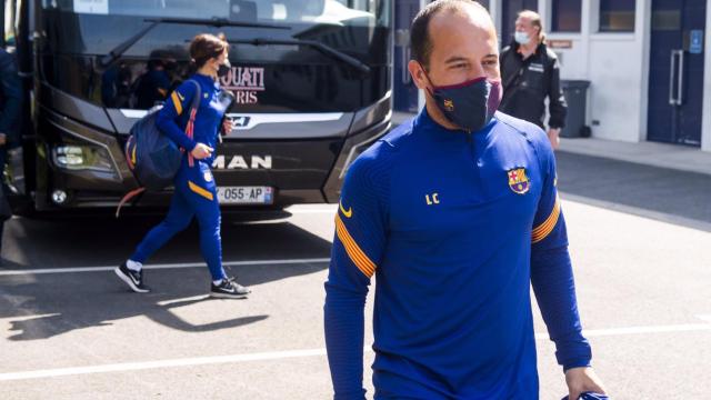 Lluís Cortés, durante una concentración con el Barça Femenino / FCB