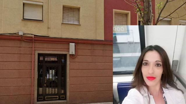 Verónica, y el domicilio de la calle del Cadí 44, donde fue desahuciada en 2016 / FOTOMONTAJE DE CG