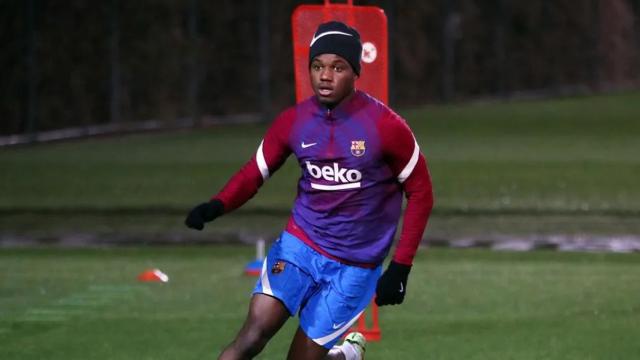 Ansu Fati, en un reciente entrenamiento con el Barça / FCB