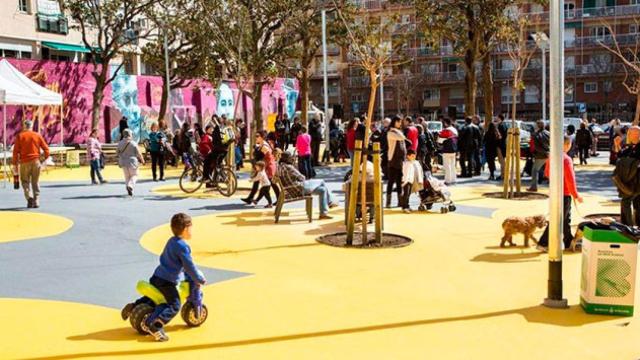 Zona peatonal de una 'superilla' de Barcelona / AYUNTAMIENTO DE BARCELONA