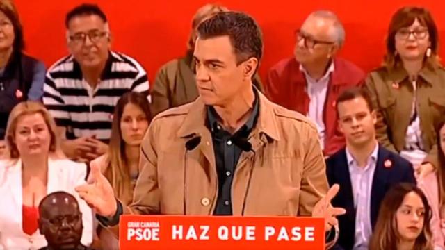 Pedro Sánchez en el mitin del PSOE en Las Palmas / TWITTER