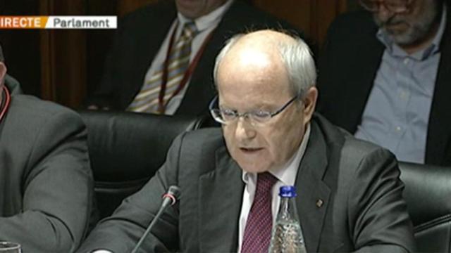 El expresidente de la Generalitat José Montilla, hoy senador, durante la comisión de asuntos institucionales del Parlament