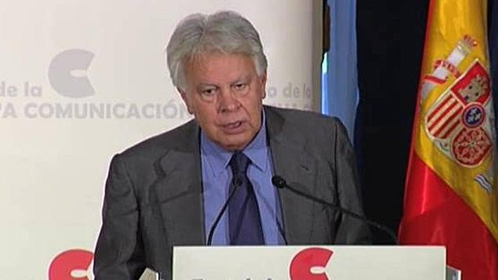 Felipe González, en una conferencia en Madrid