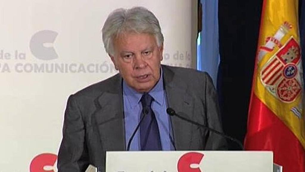 Felipe González, en una conferencia en Madrid