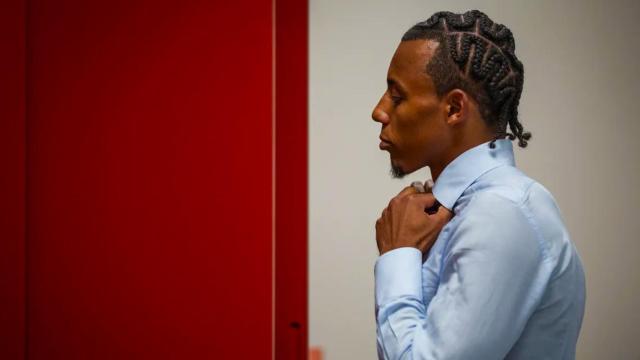 Kounde, el día de su presentación como nuevo jugador del Barça / FCB