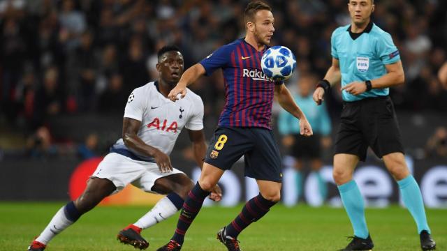Una foto de archivo de Arthur Melo con el Barça frente al Tottenham en Wembley / EFE