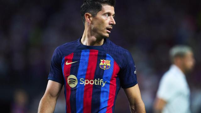 Robert Lewandowski, durante el clásico contra el Real Madrid en Las Vegas / FCB