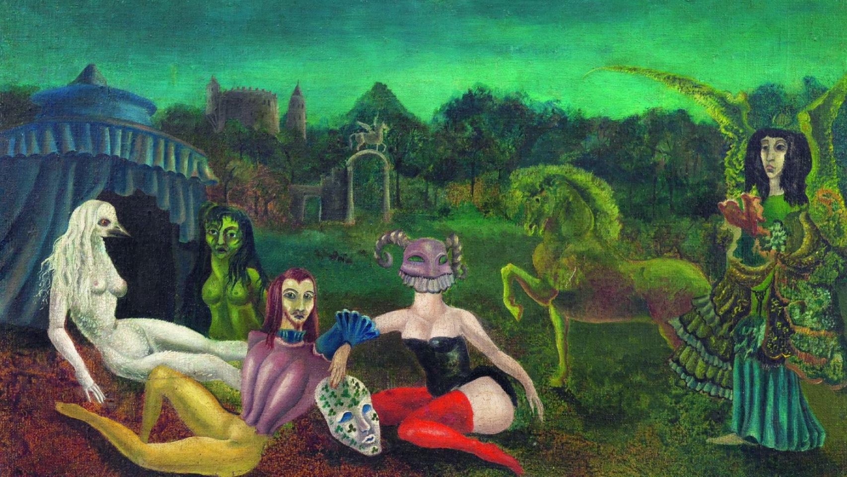 ‘Abajo’, cuadro de 1940 de Leonora Carrington, hoy en una colección privada. ESTATE OF LEONORA CARRINGTON / VEGAP, MADRID, 2023