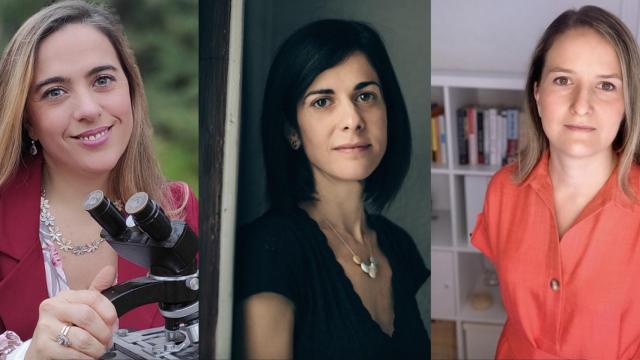 Las tres ganadoras de los premios de Ciencia del Sabadell: Guadalupe Sabio (i), Ana Tajadura-Jiménez (c) y Mónica Martínez Bravo (d) / FUNDACIÓN BANCO SABADELL