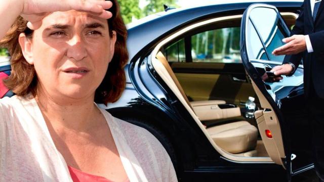 Ada Colau y un conductor de un VTC / FOTOMONTAJE DE CG