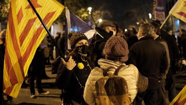 Manifestantes independentistas con banderas esteladas / PABLO MIRANZO - CG
