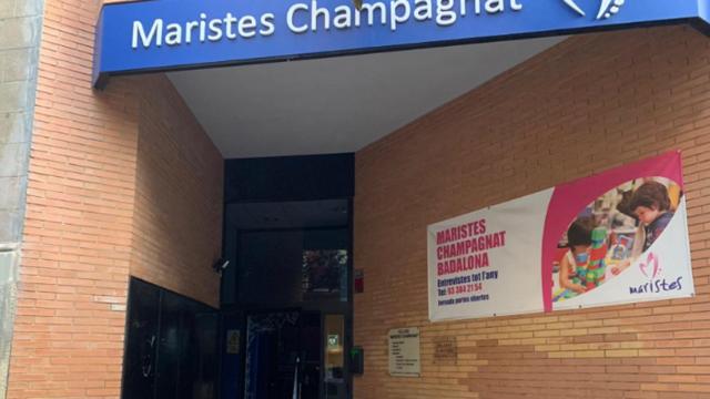 El colegio Maristas de Badalona, donde un trabajador de mantenimiento ha sido detenido por provocar un incendio con monitores dentro / CEDIDA