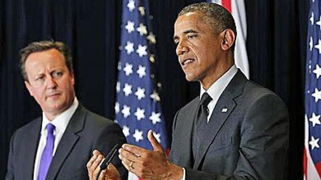 El presidente de Estados Unidos, Barack Obama, junto al primer ministro del Reino Unido, David Cameron