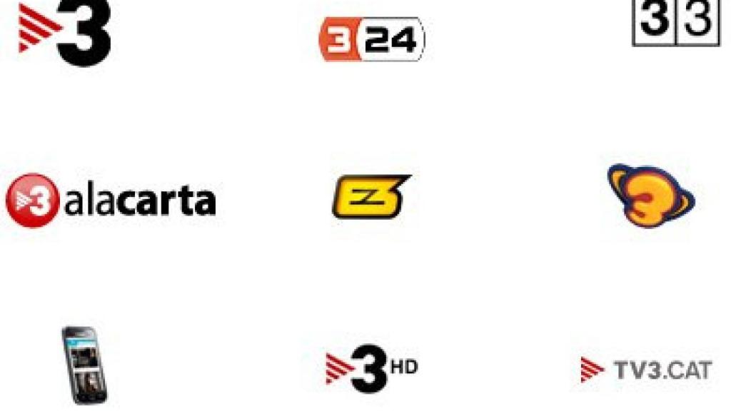 Logos de las televisiones de la CCMA cuya publicidad pasará a gestionarse por una empresa externa