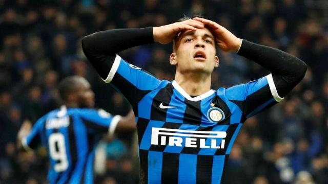 Lautaro lamentando una ocasión con el Inter de Milán / EFE
